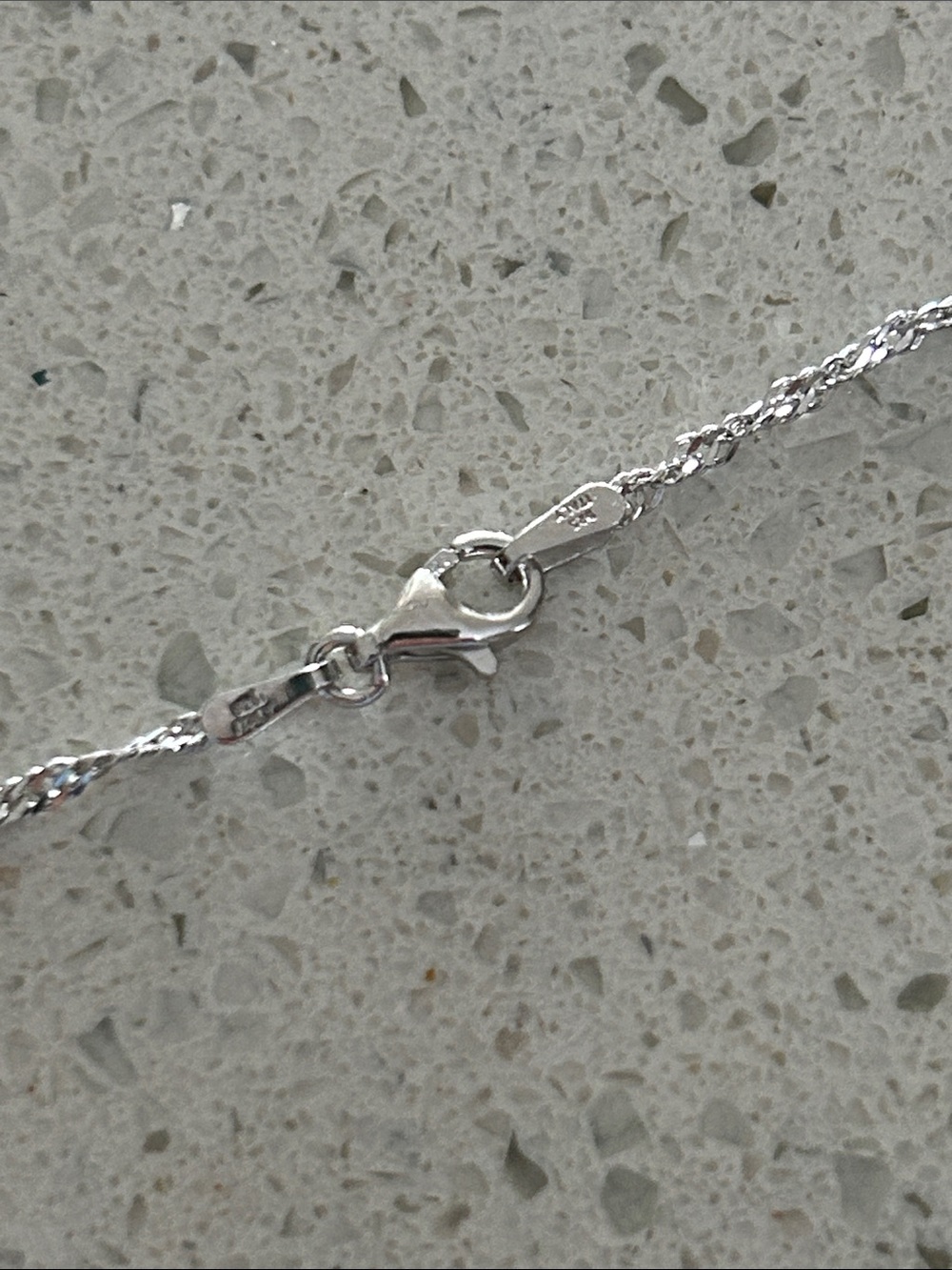 Sterling Silver Italian Chain Necklace 16” with Cross Pendant - Picture 5 of 7
